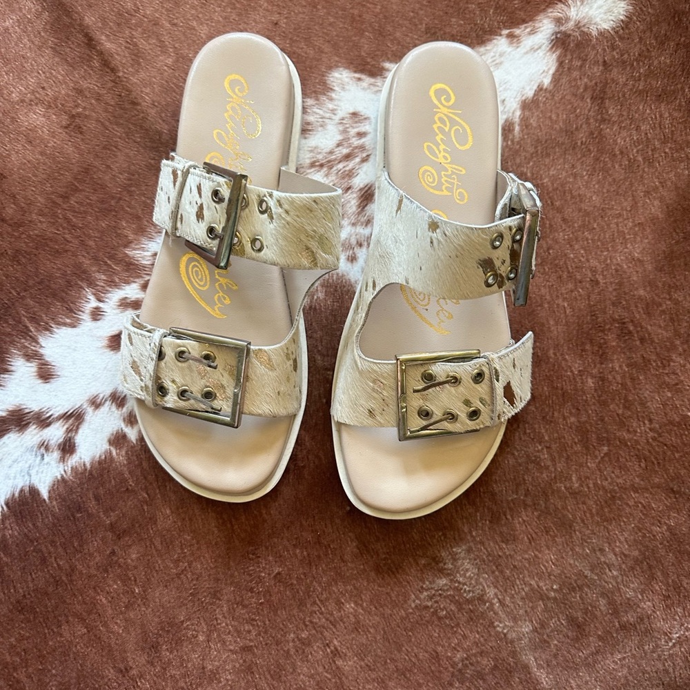 Naughty Monkey Cream Sandals with Transparent Straps